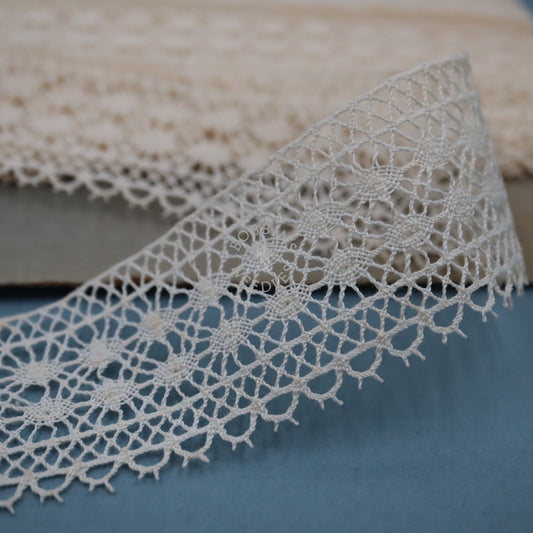 14m Vintage French Cotton Bobbin Lace Edging Trim