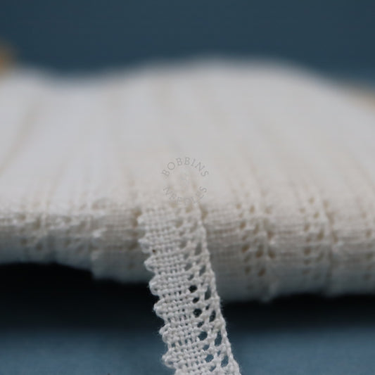Cotton Lace Border – 45m Vintage French Narrow Trim Picot Edging