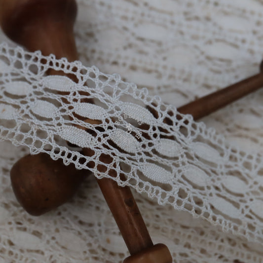 30m Vintage Lace Trim Card – French Cotton Lace – Wholesale Supply