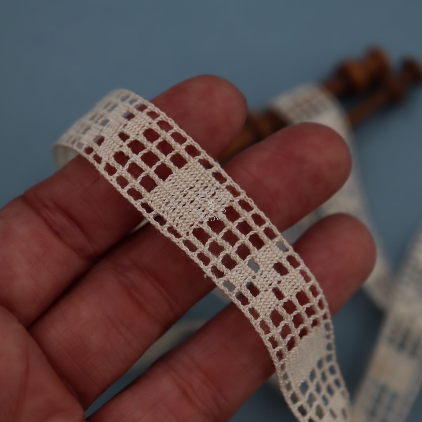 Vintage French Lace Insertion - Cotton Geometric Lace Band