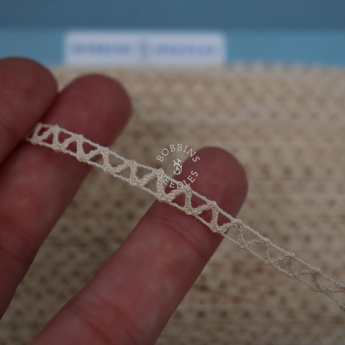 50m Vintage French Cotton Bobbin Lace Border – Tiny Ladder Insertion Trim