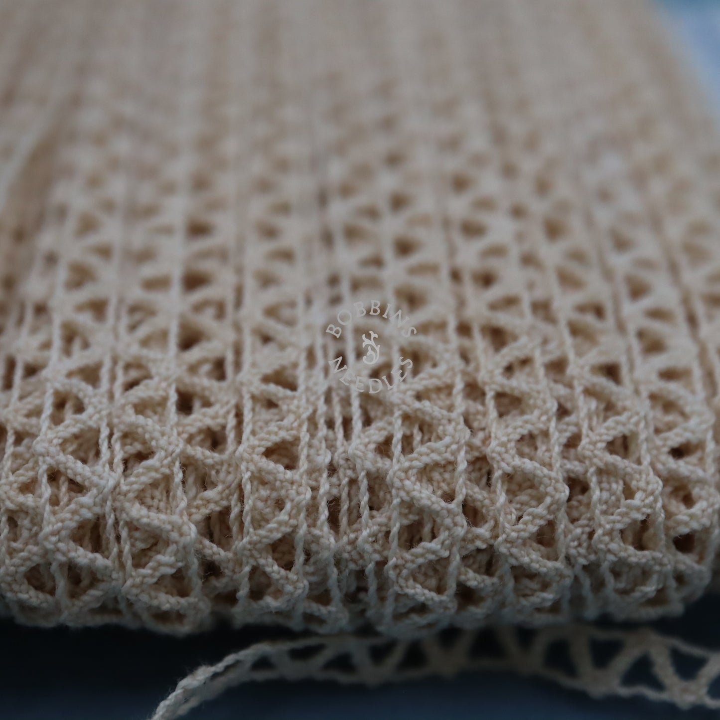 50m Vintage French Cotton Bobbin Lace Border – Tiny Ladder Insertion Trim