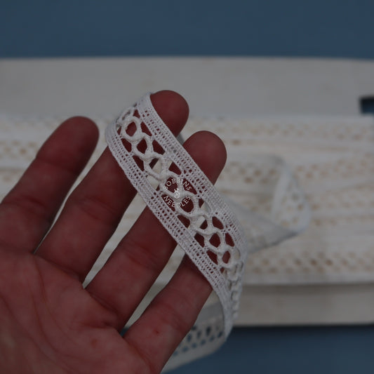 25m Vintage Lace Trim in Bulk - French Cotton with Openwork Pattern