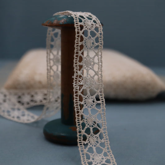 French Lace Insertion Trim – Vintage Bobbin Lace Border - Le Puy Style - Bobbins&Needles