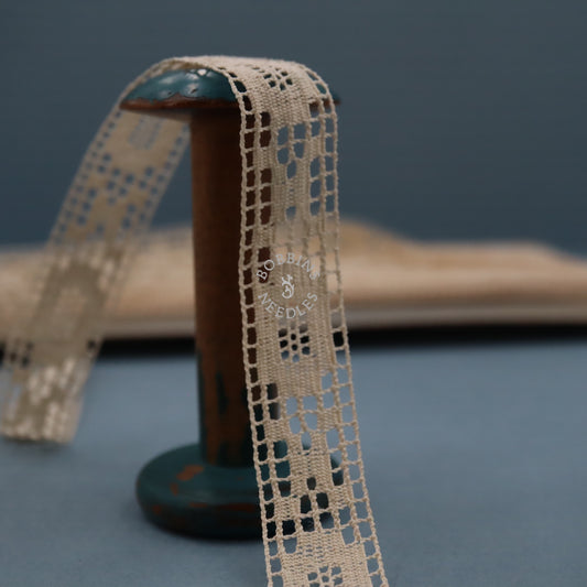 French Insertion Lace Trim – Vintage Bobbin Lace - Le Puy Style - Bobbins&Needles