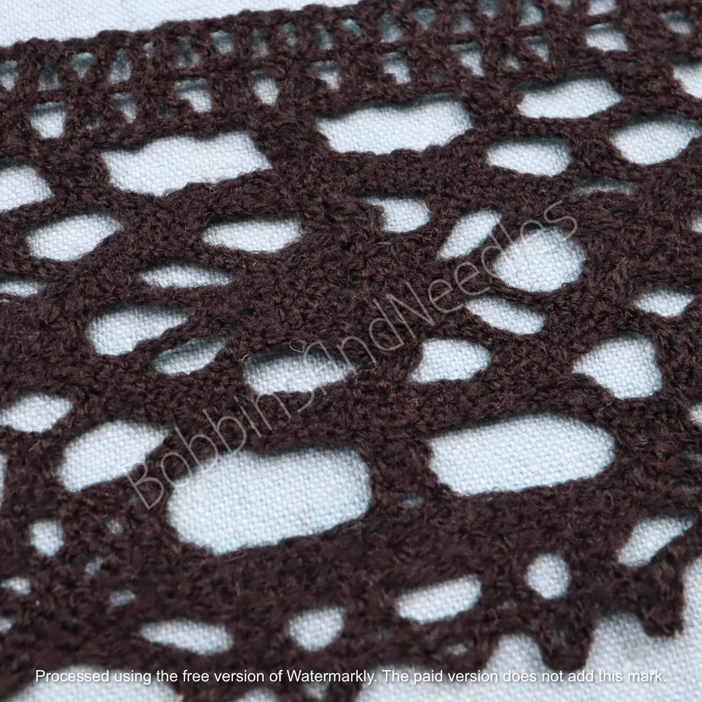 Vintage Black Lace Border Cotton-Blend with Circular Motif