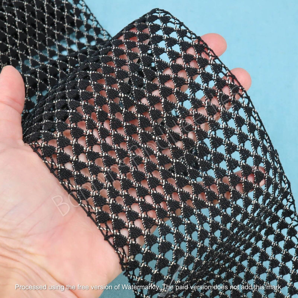 Vintage Black Lace Trim - Wide Insertion Cotton Bobbin Lace