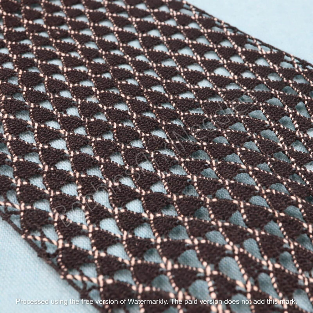 Vintage Black Lace Trim - Wide Insertion Cotton Bobbin Lace
