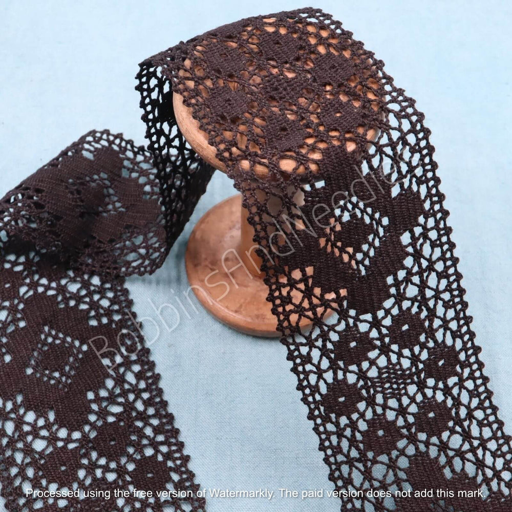 14.5m Black Lace Trim - Vintage Goth Lace