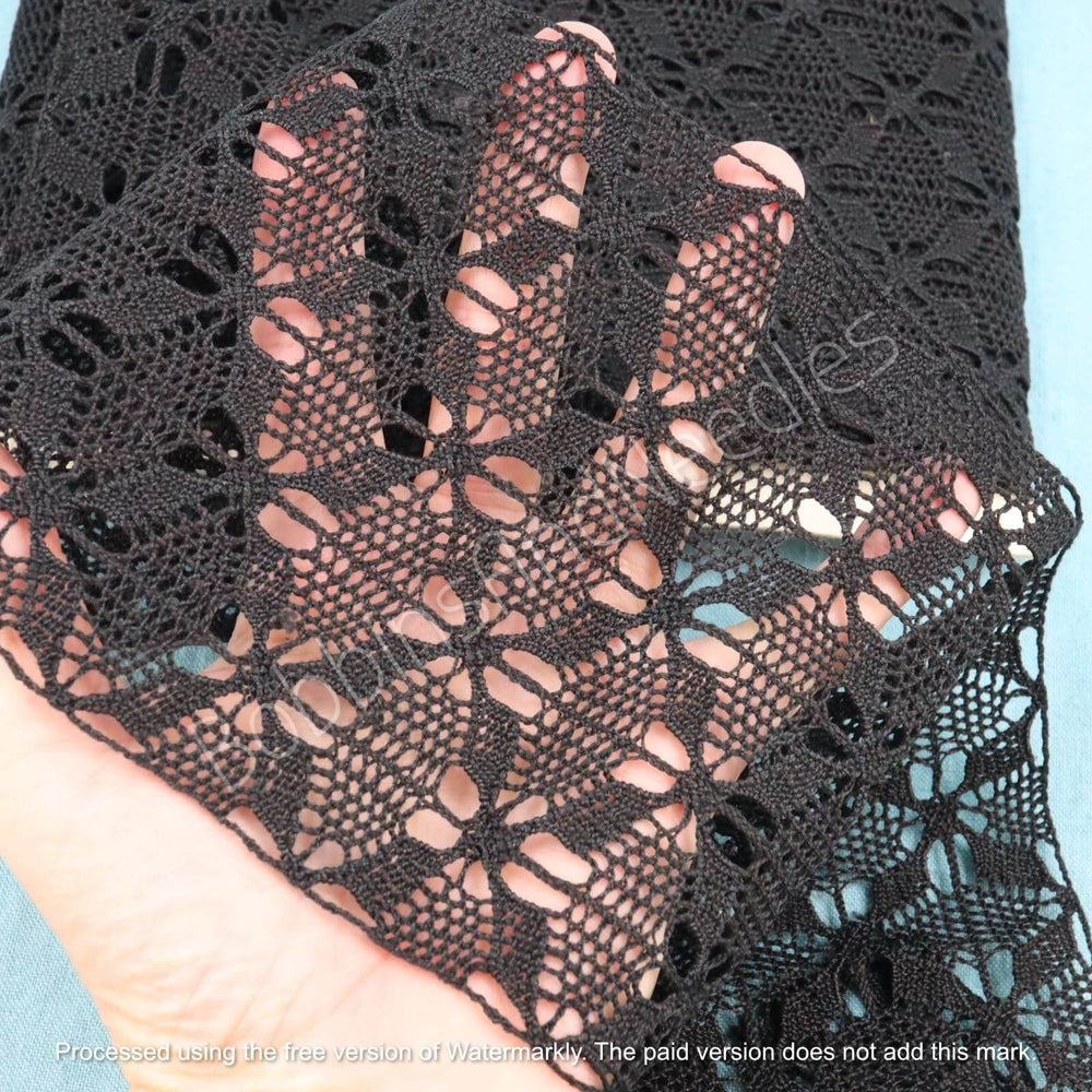 5m Vintage Black Lace Trim - Wide Floral Design Lace Gothic Fashion