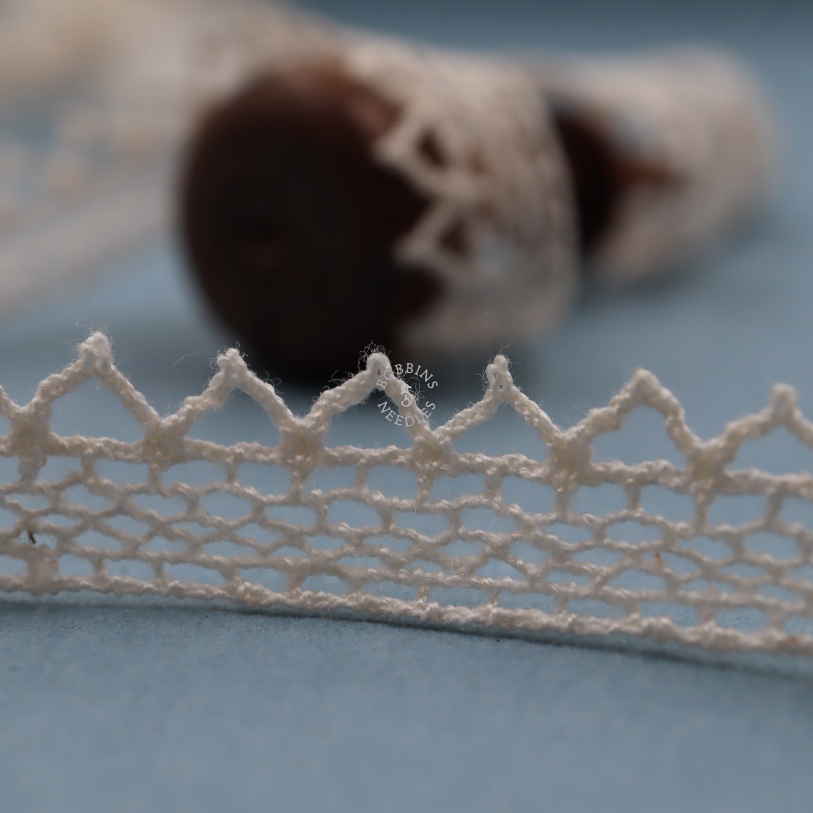 5m Cotton Lace Border – Narrow Vintage French Trim Triangular Picot Edge