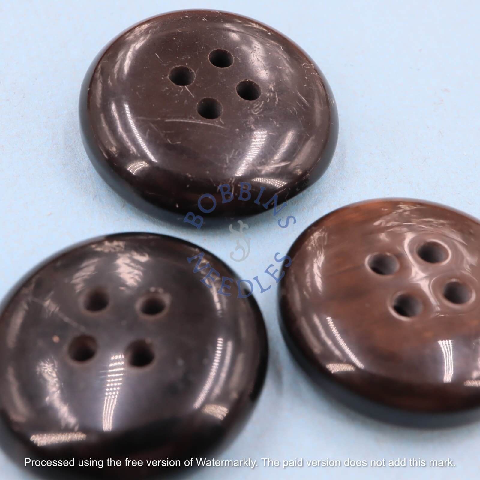 Set of 3 Vintage Galalith Buttons – Unique Swirled Horn Effect