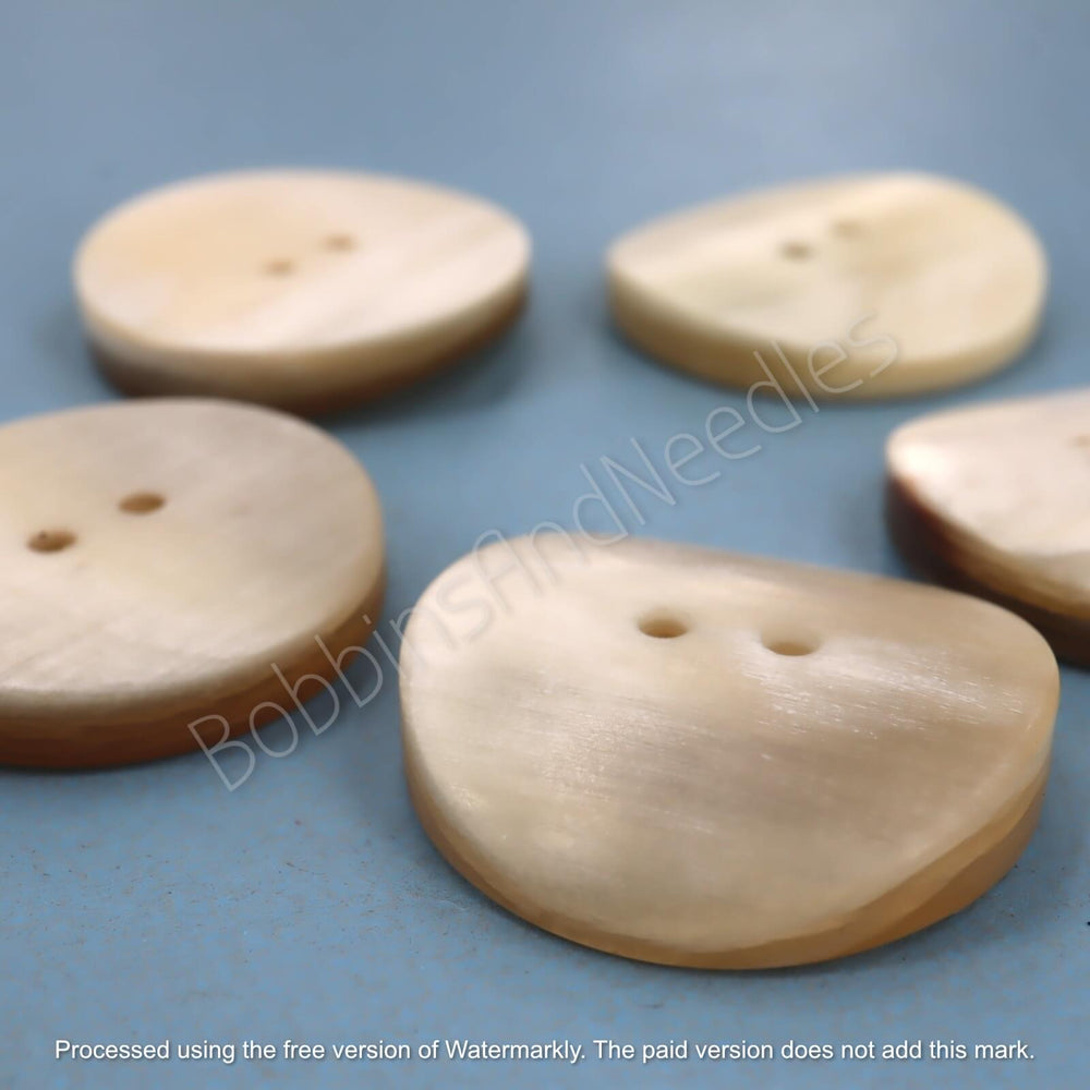 Set of 5 Mock Horn Buttons Ø 27 mm Vintage Galalith