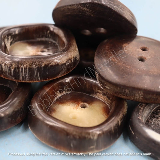 Set of 9 Mock Horn Buttons Ø 21 mm Vintage Galalith Button