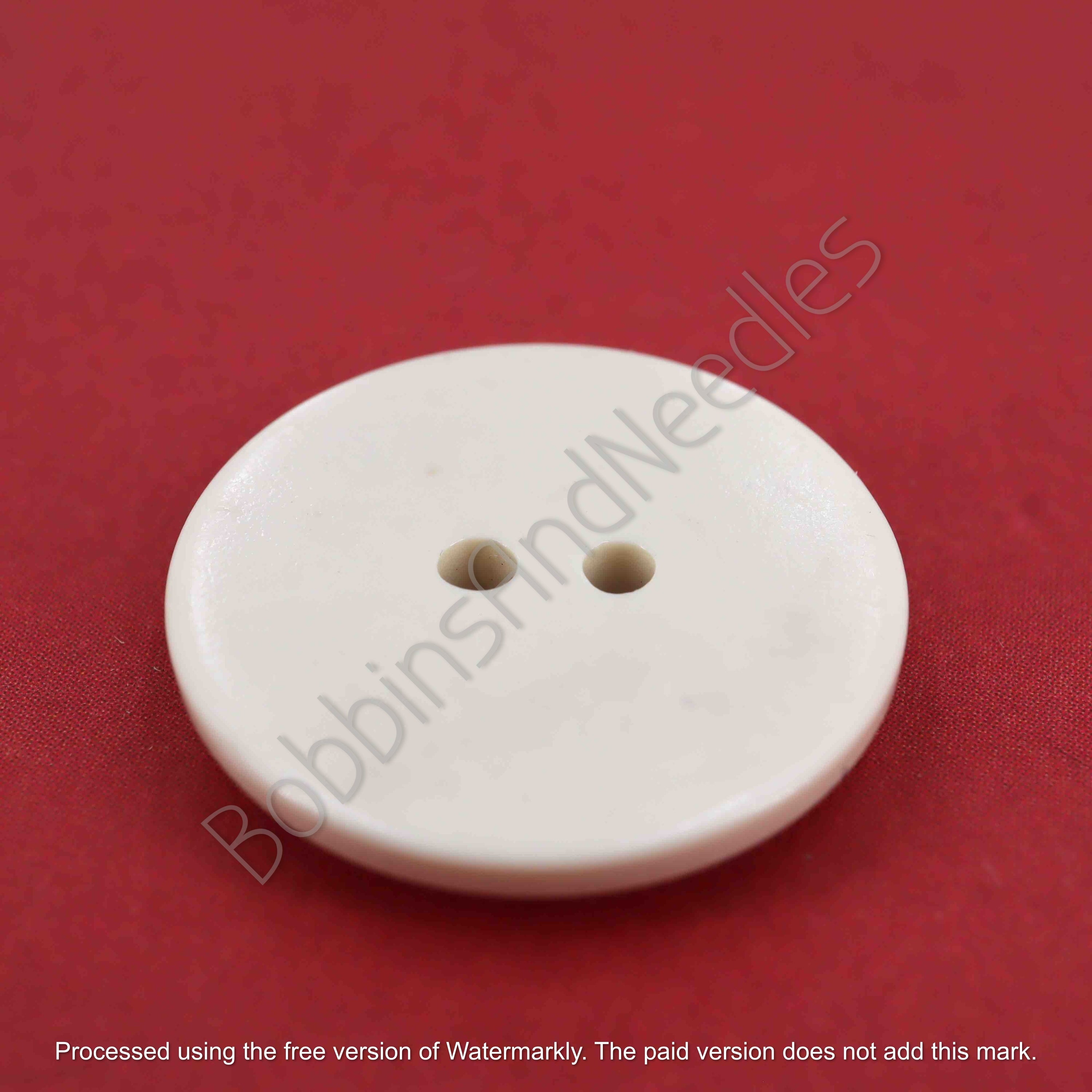 Set of 10 Casein Buttons Ø 22mm Pale Cream Textured with Carved Pattern