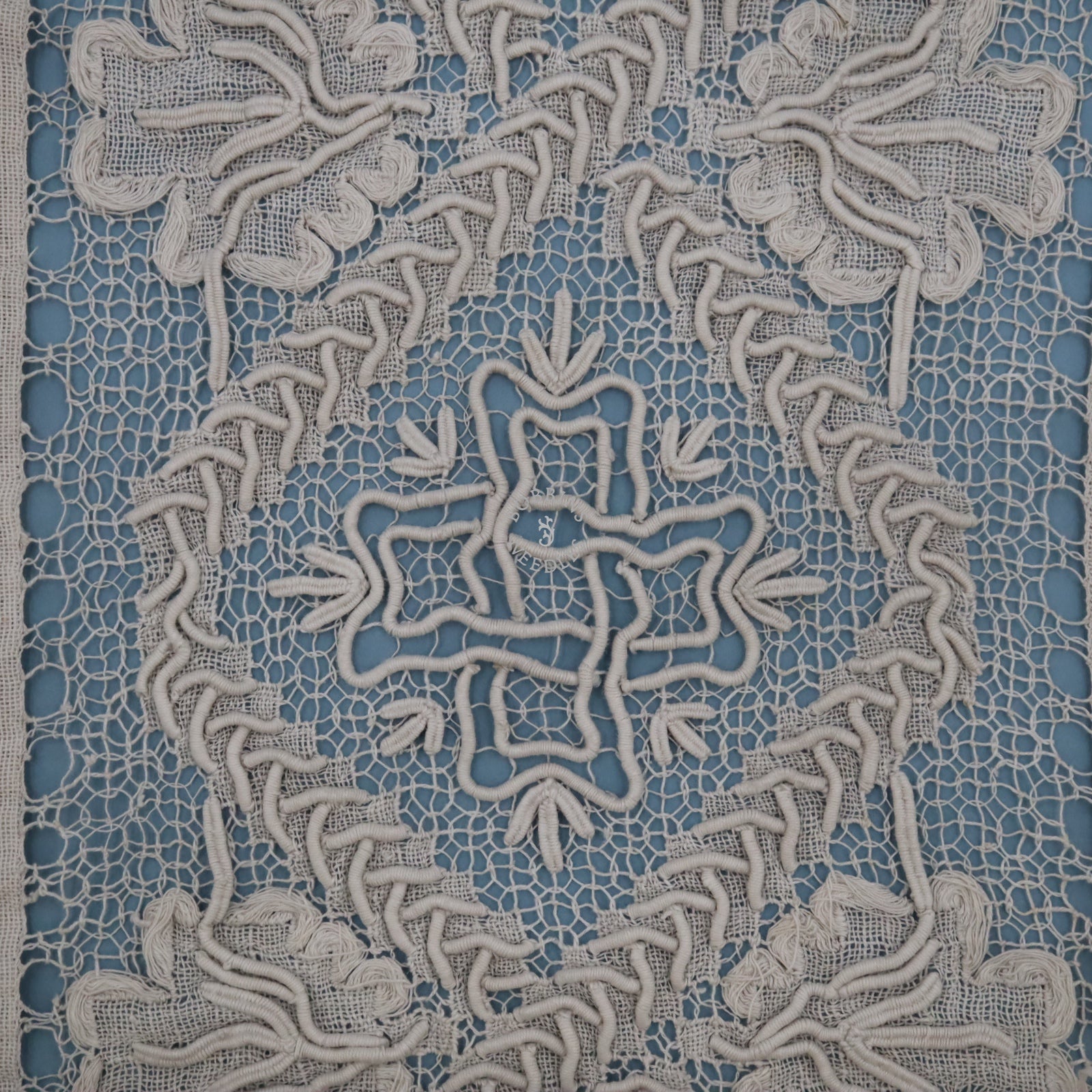 Antique Belgian Handmade Tape Lace Panel – 3m – Cotton Lace Insertion with Floral Medallion Design - Bobbins&Needles