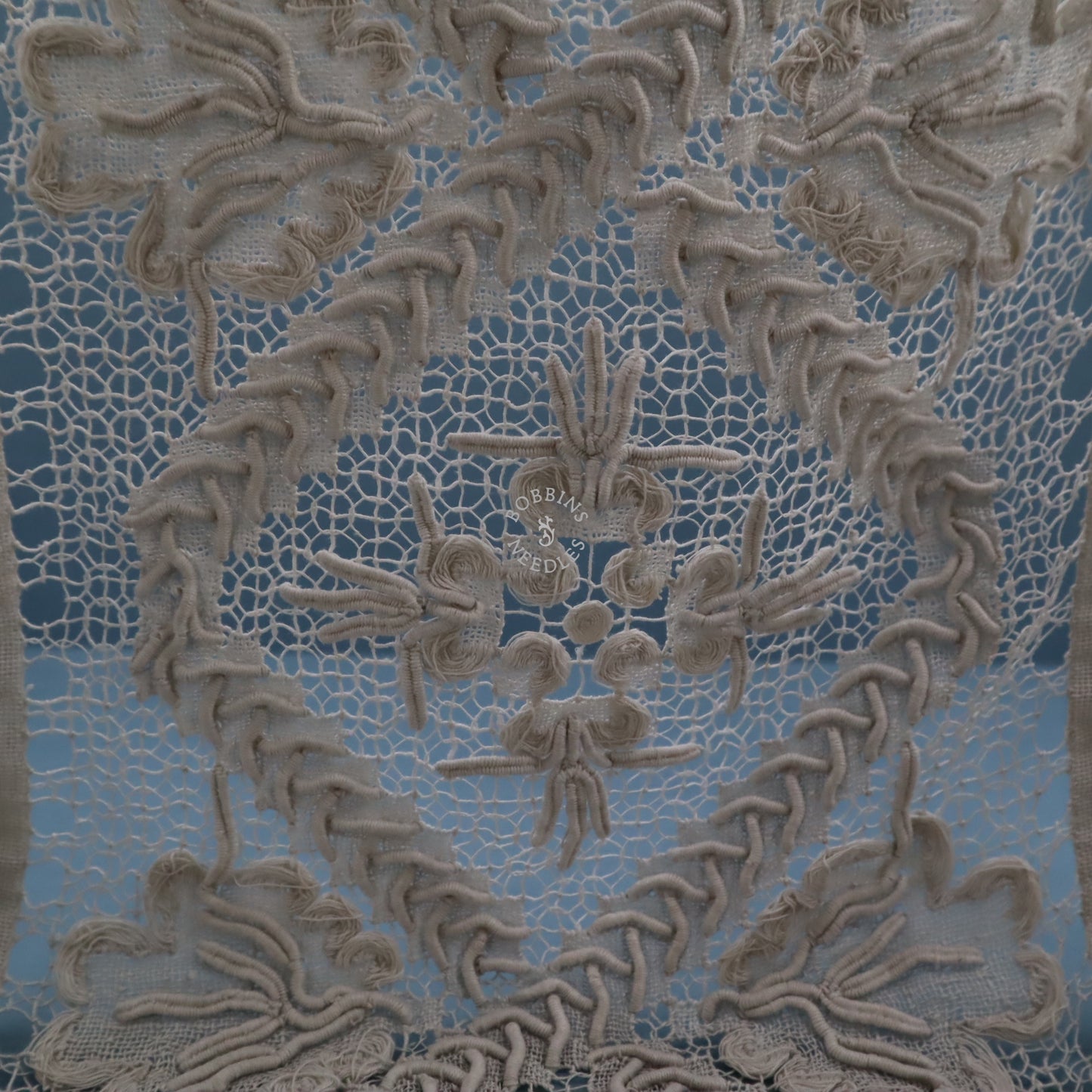 Antique Belgian Handmade Tape Lace Panel – 3m – Cotton Lace Insertion with Floral Medallion Design - Bobbins&Needles