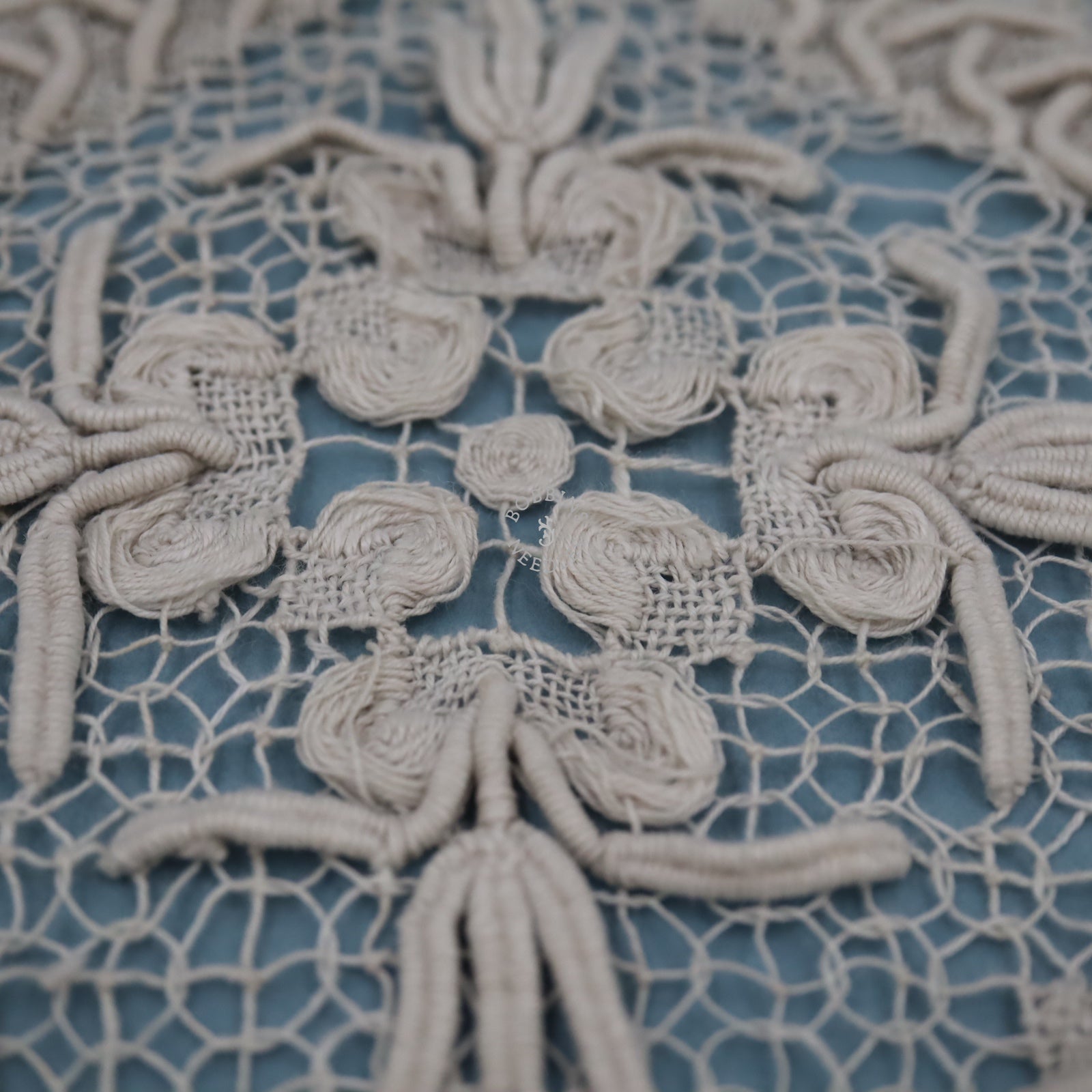 Antique Belgian Handmade Tape Lace Panel – 3m – Cotton Lace Insertion with Floral Medallion Design - Bobbins&Needles