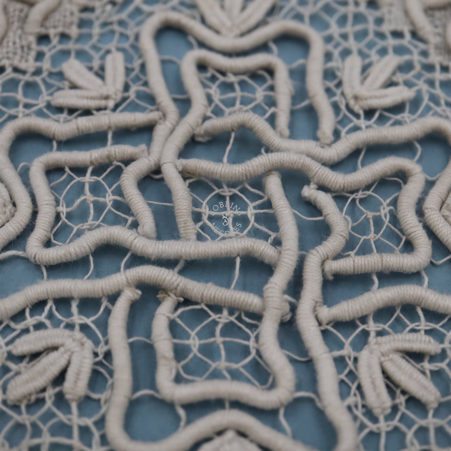 Antique Belgian Handmade Tape Lace Panel – 3m – Cotton Lace Insertion with Floral Medallion Design - Bobbins&Needles