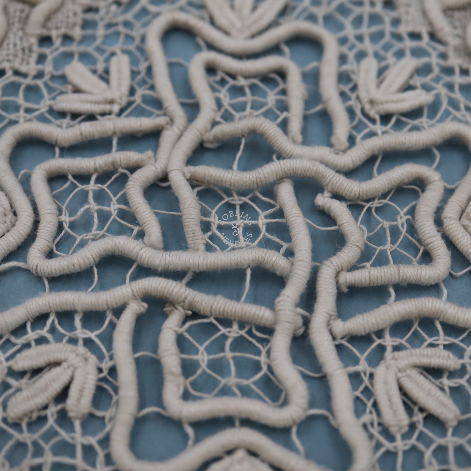 Antique Belgian Handmade Tape Lace Panel – 3m – Cotton Lace Insertion with Floral Medallion Design - Bobbins&Needles