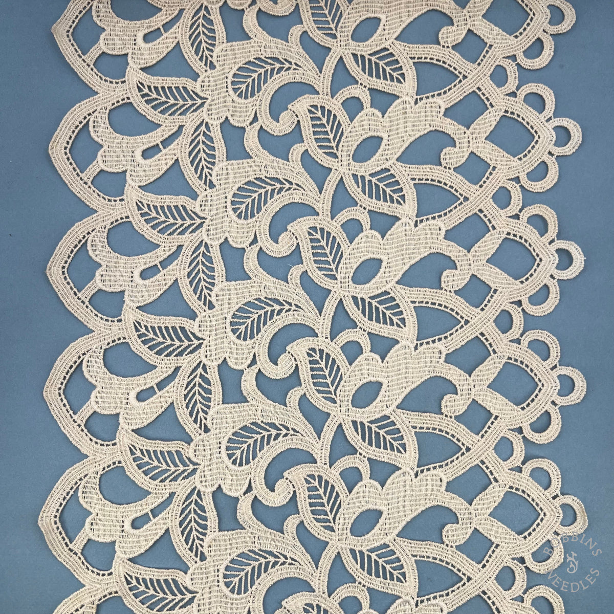 Vintage Floral Guipure Lace Border – 34 cm Wide | By the Metre