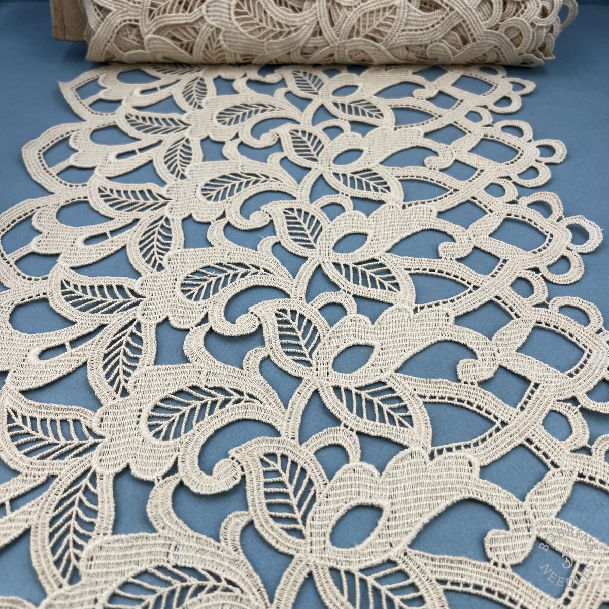 Vintage Floral Guipure Lace Border – 34 cm Wide | By the Metre