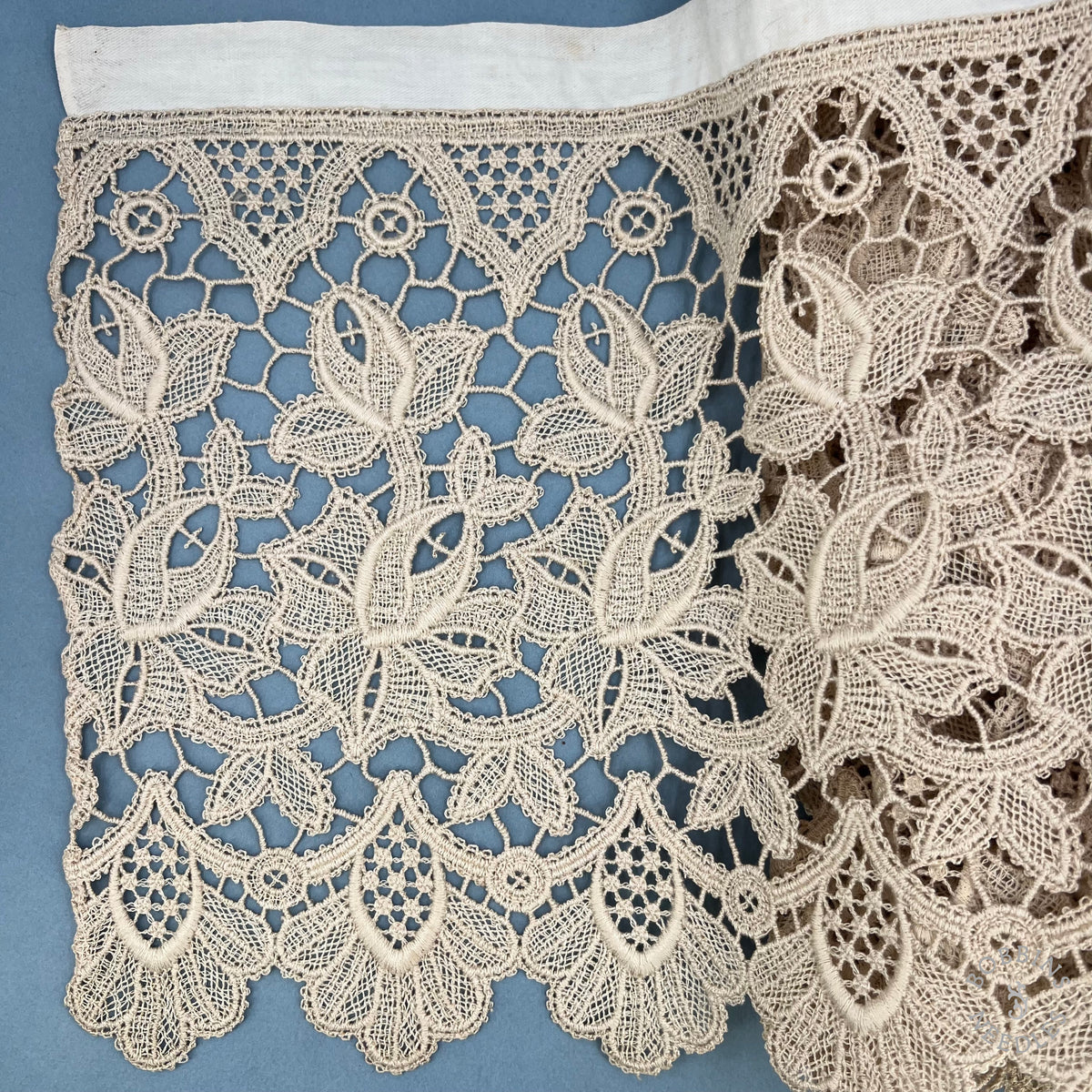 Antique Floral Guipure Lace Border – 380 × 35 cm