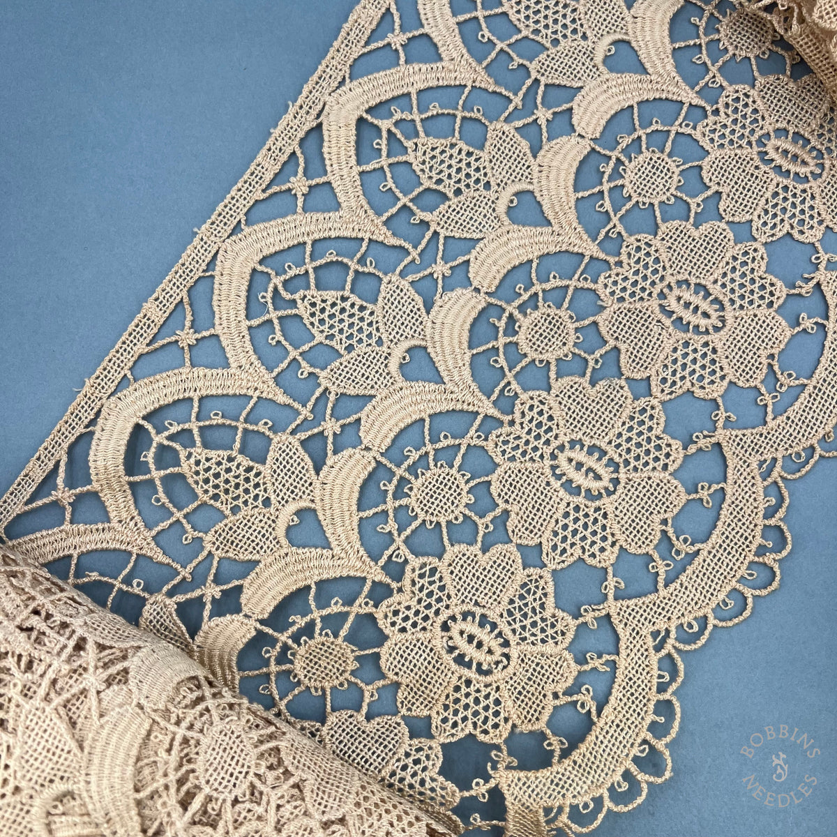 Antique Floral Guipure Wide Lace Border – By the Meter
