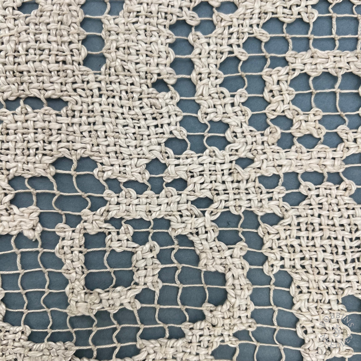 Antique Handmade Filet Lace Panel – 360 × 19 cm