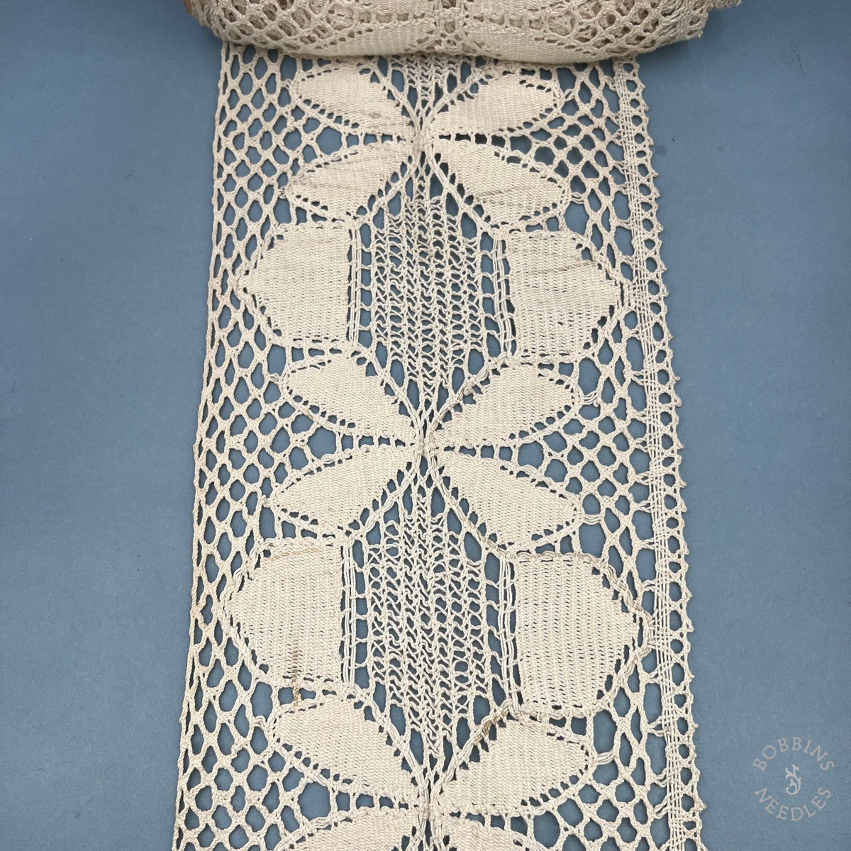 Antique Handmade Bobbin Lace Insertion – 24 cm Wide | By the Meter
