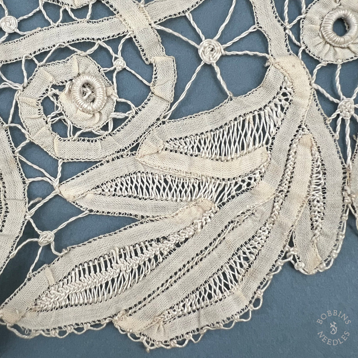 Antique Handmade Renaissance Tape Lace Border – 260 × 24 cm
