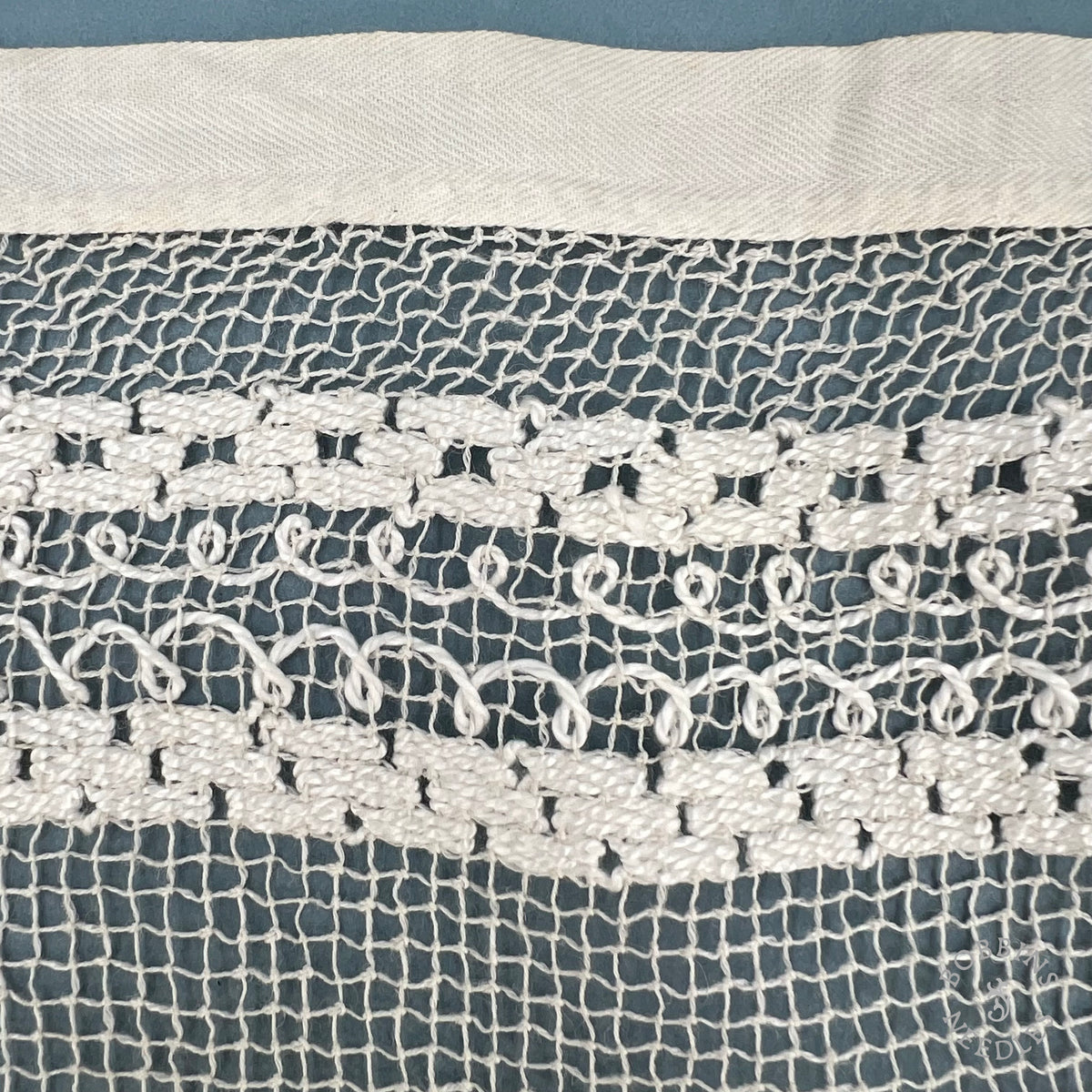 Antique Handmade Embroidered Net Lace Altar Border – 300 × 30 cm