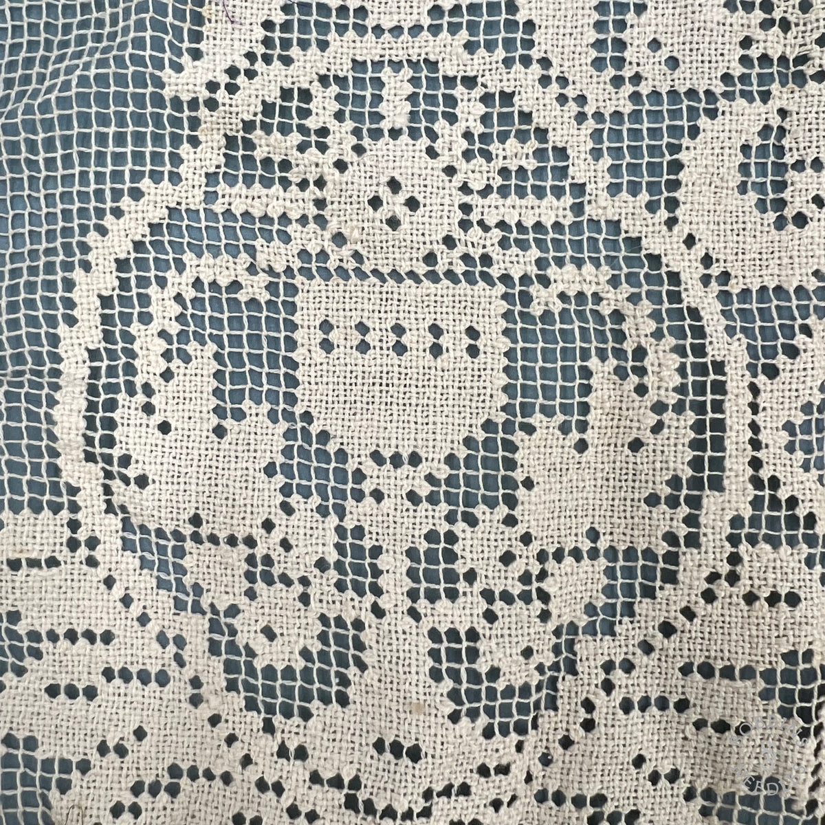 Antique Handmade Religious Filet Lace Border JHS  – 67 × 22 cm