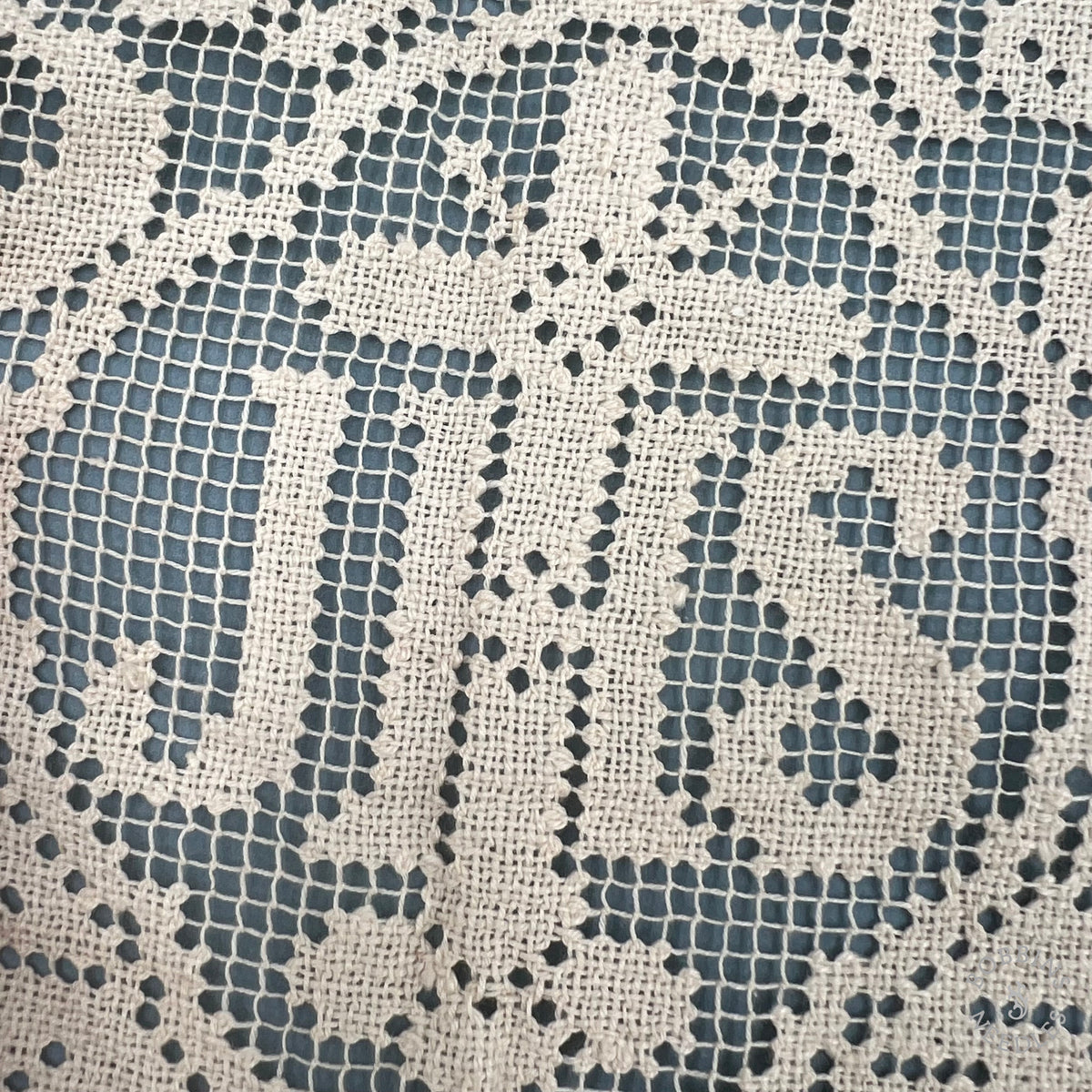 Antique Handmade Religious Filet Lace Border JHS  – 67 × 22 cm