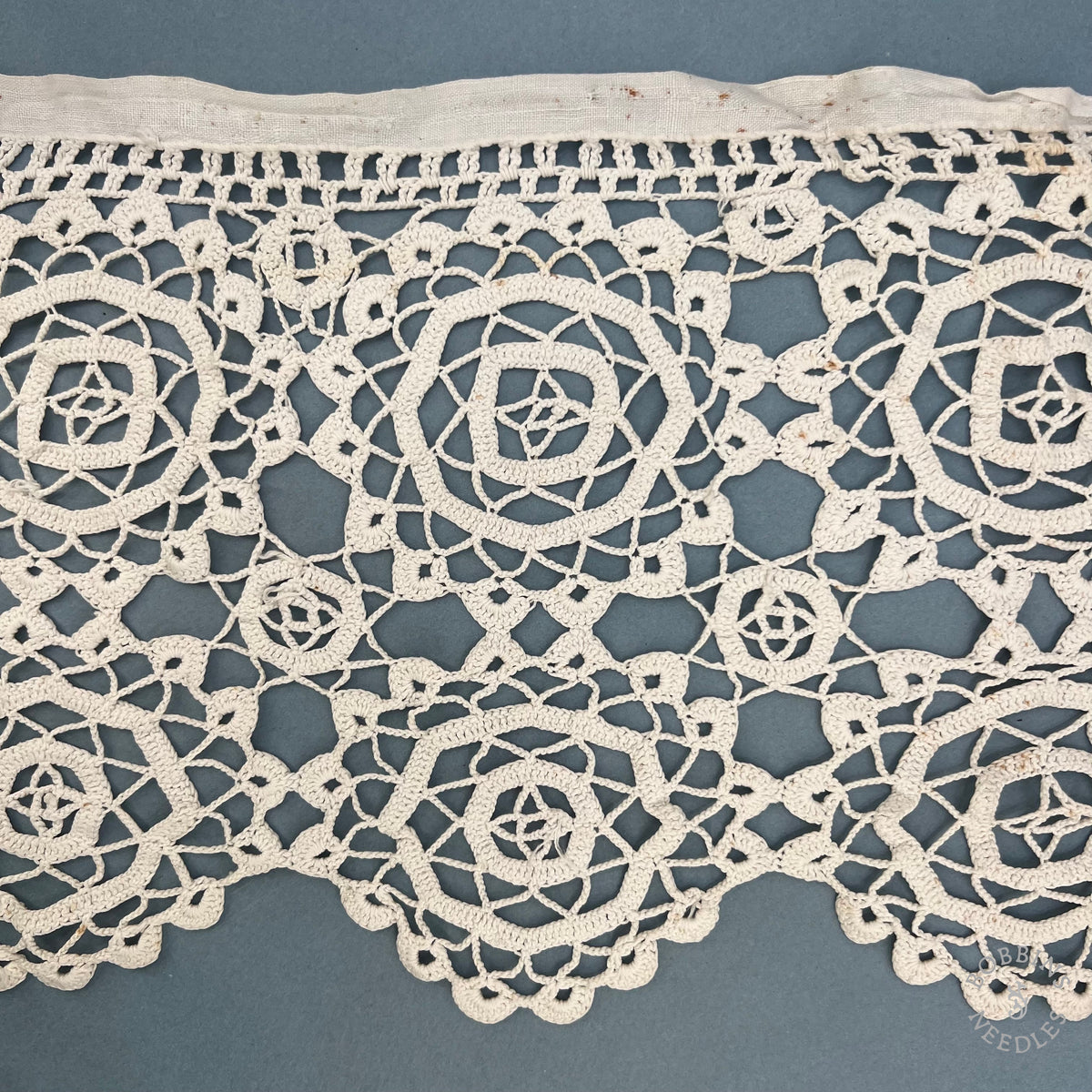 Antique Handmade Crochet Lace Border – 320 × 23 cm