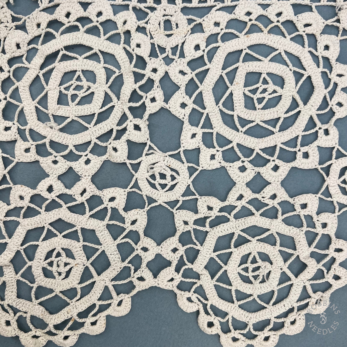 Antique Handmade Crochet Lace Border – 320 × 23 cm