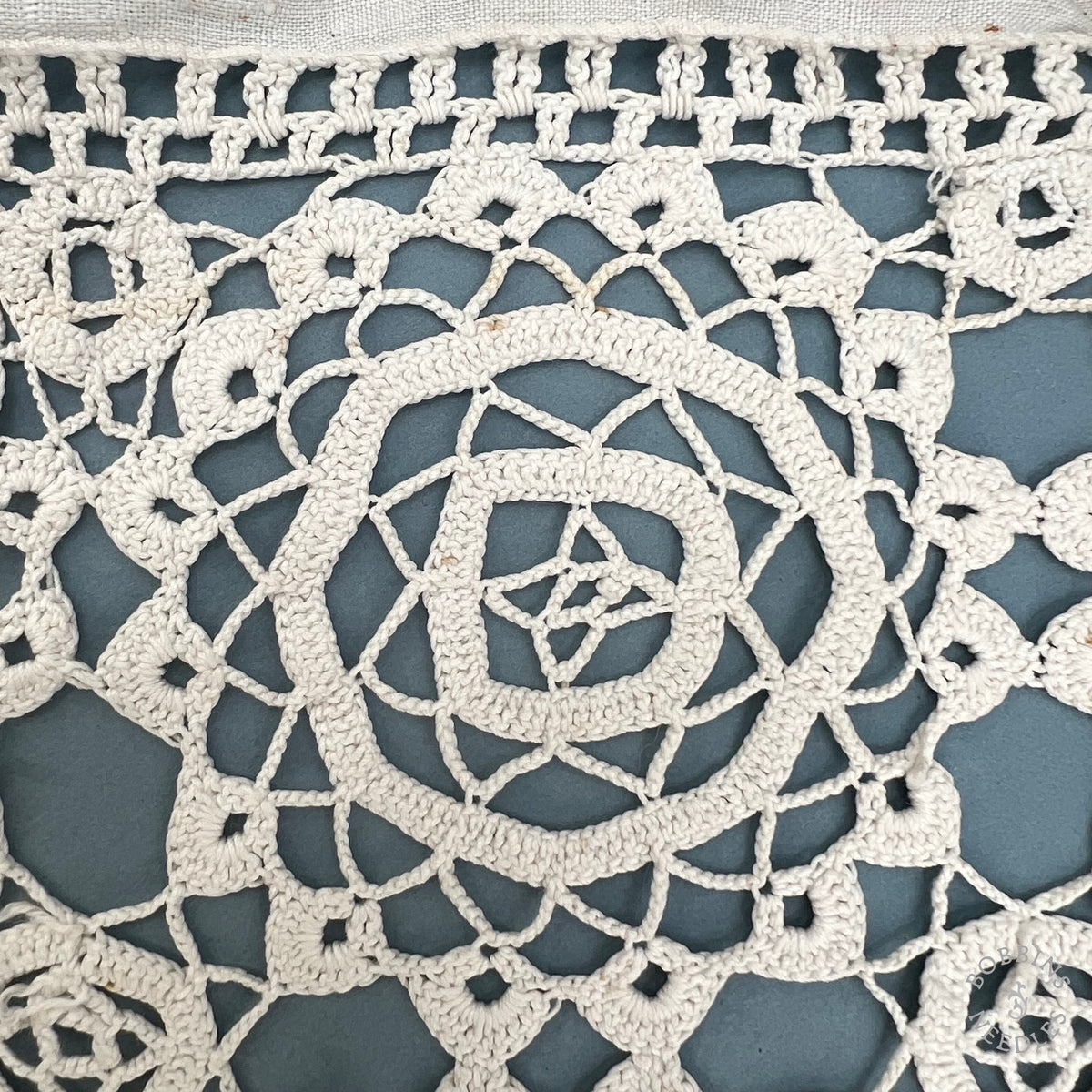 Antique Handmade Crochet Lace Border – 320 × 23 cm