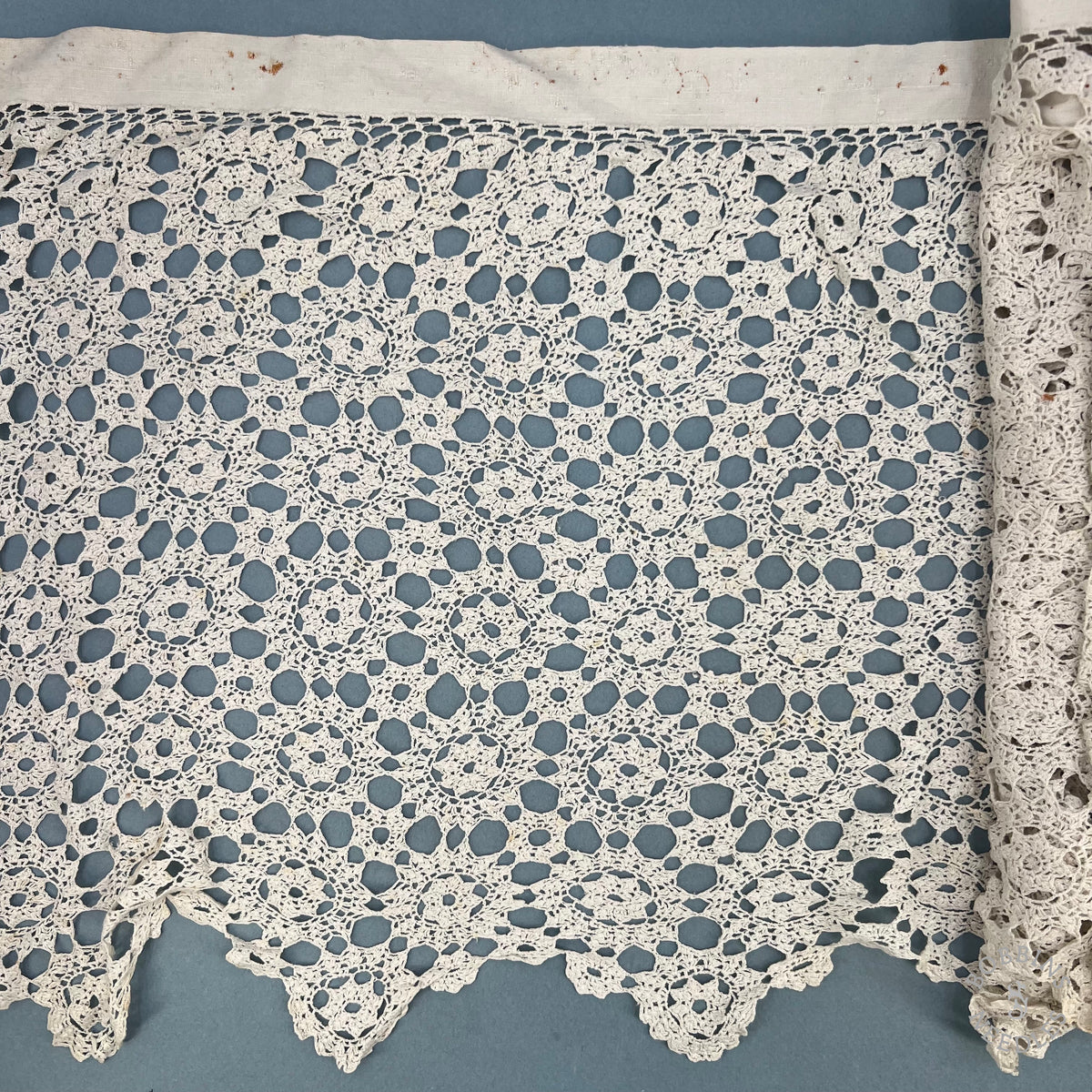 Antique Handmade Crochet Lace Border – 340 × 33 cm