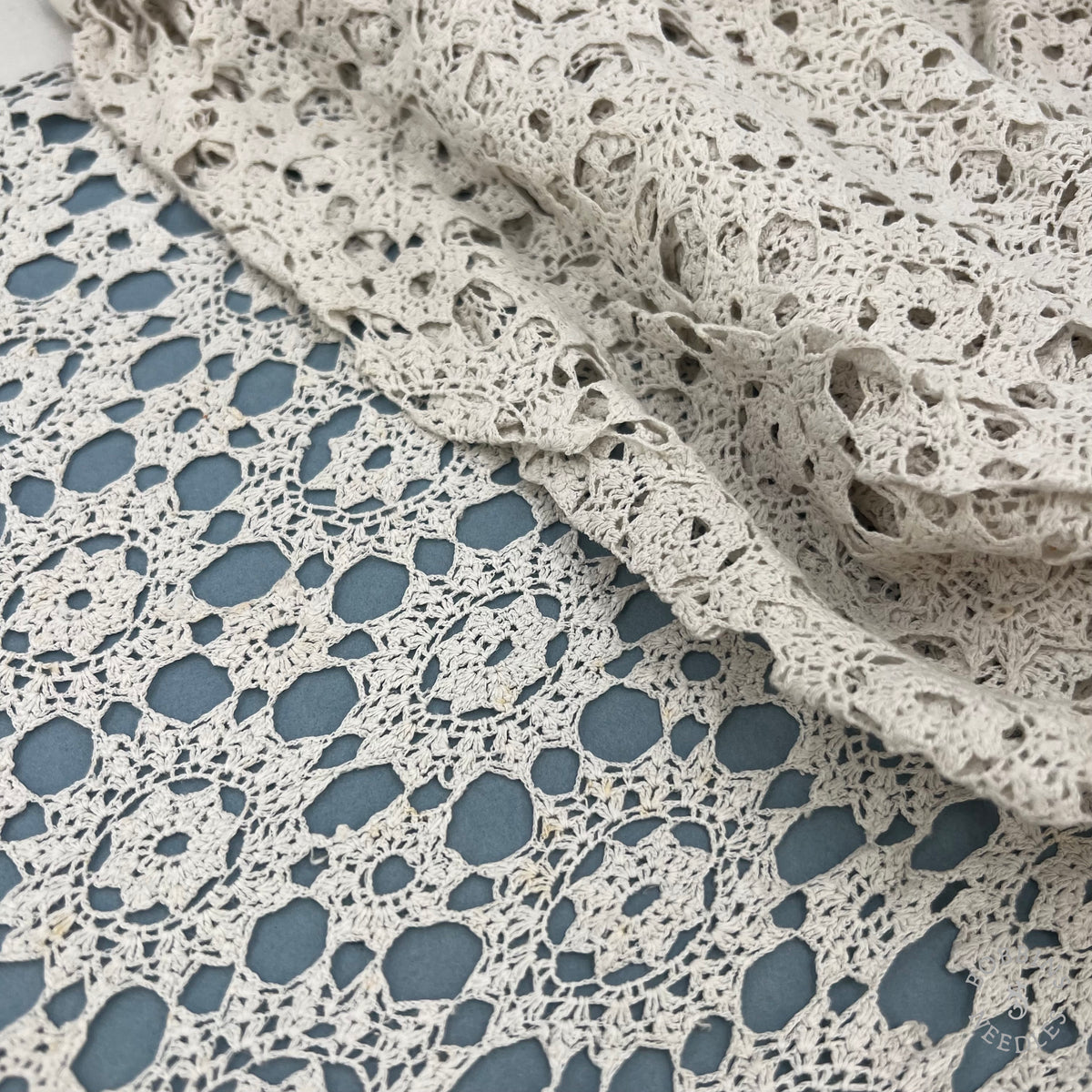 Antique Handmade Crochet Lace Border – 340 × 33 cm