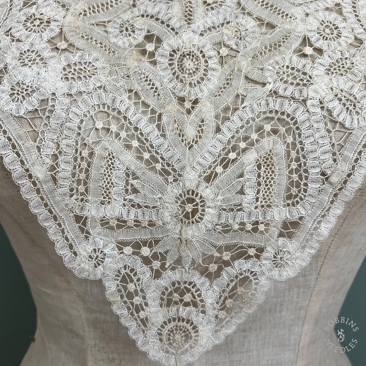 Antique Handmade Brussels Duchesse Style Lace Collar – Edwardian Bertha Collar