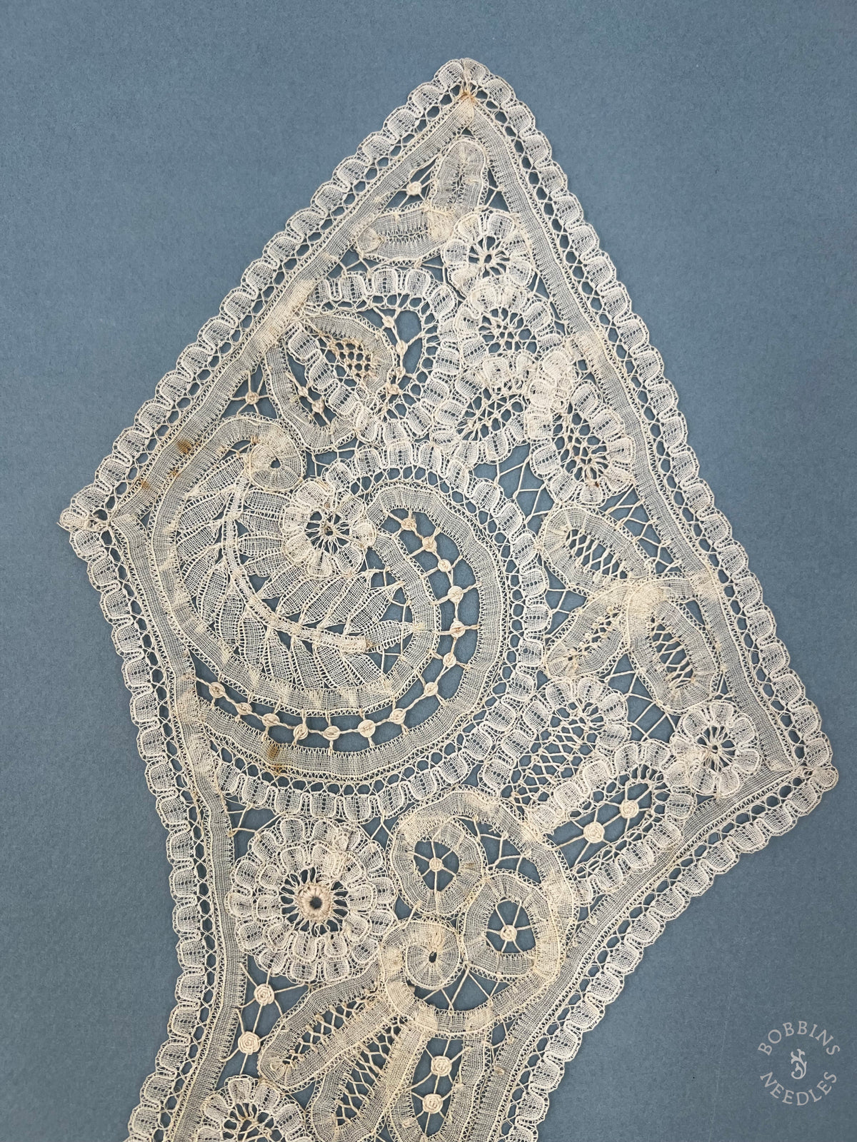 Antique Handmade Brussels Duchesse Style Lace Collar – Edwardian Bertha Collar