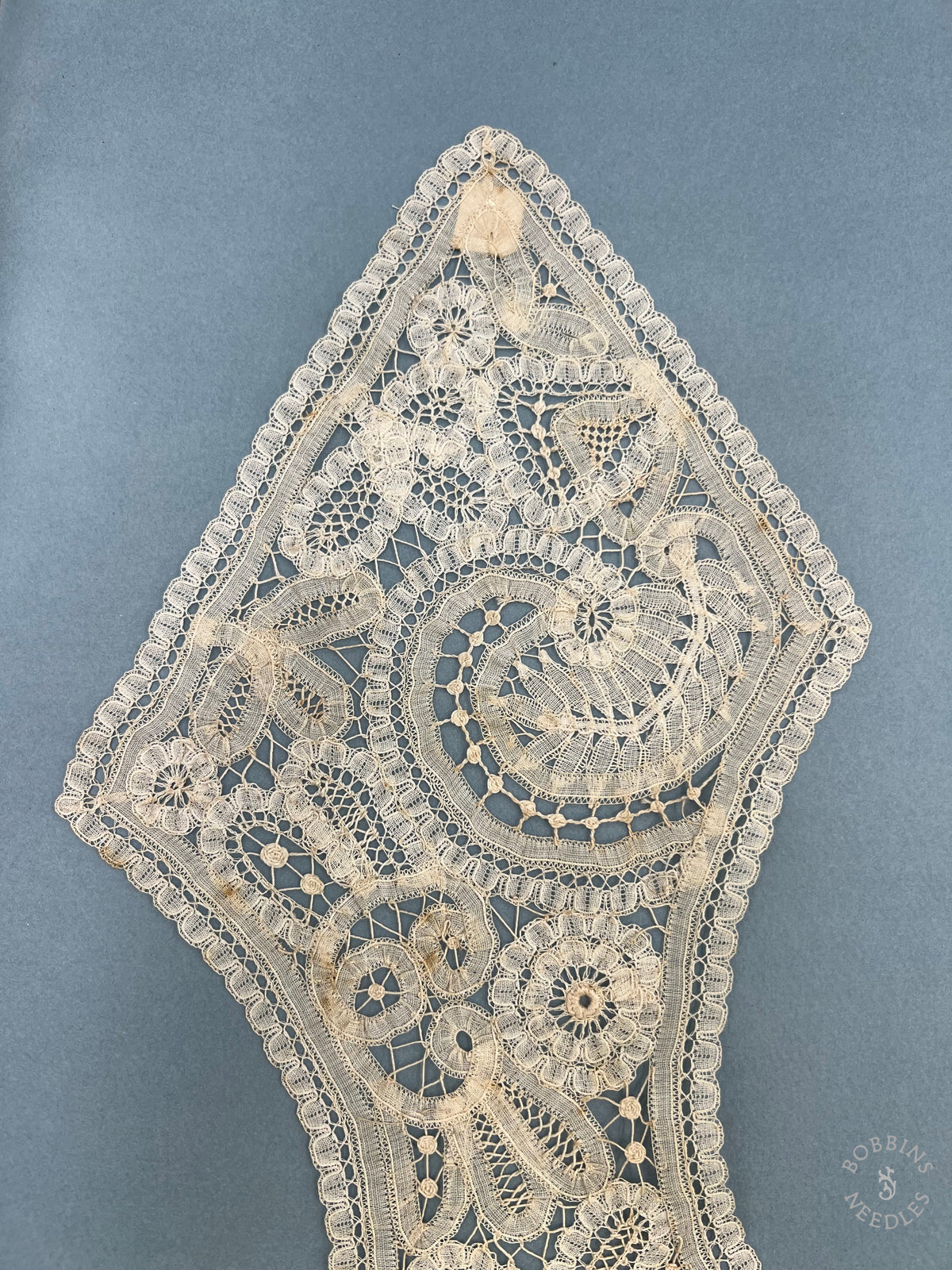 Antique Handmade Brussels Duchesse Style Lace Collar – Edwardian Bertha Collar