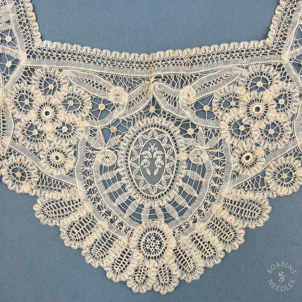 Antique Handmade Brussels Duchesse Style Lace Bertha Collar