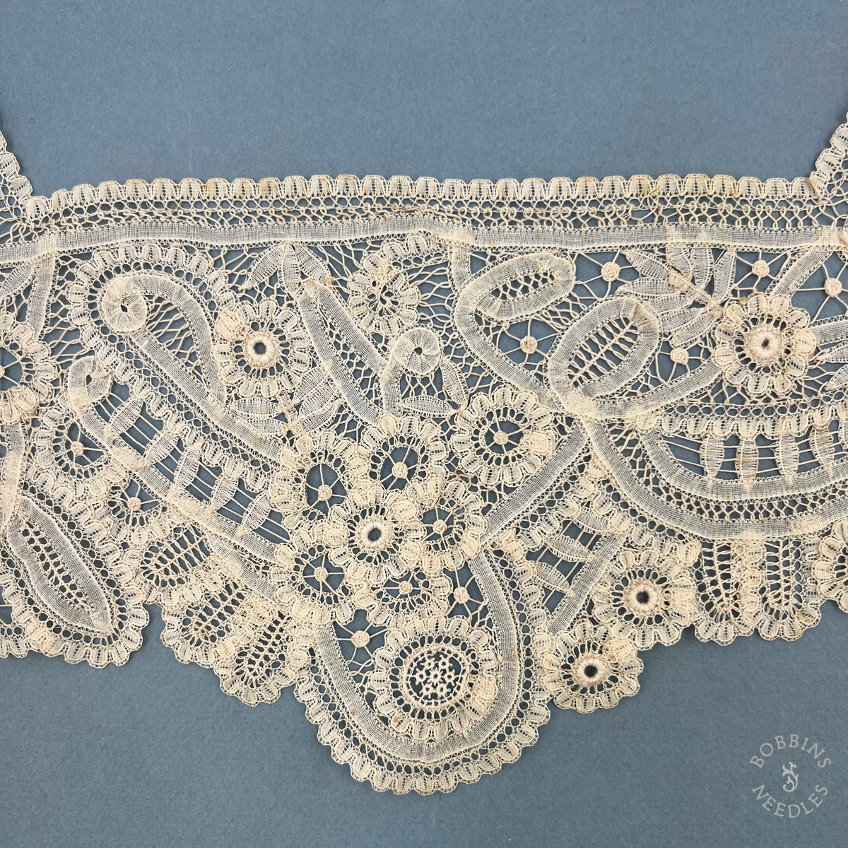 Antique Handmade Brussels Duchesse Style Lace Bertha Collar