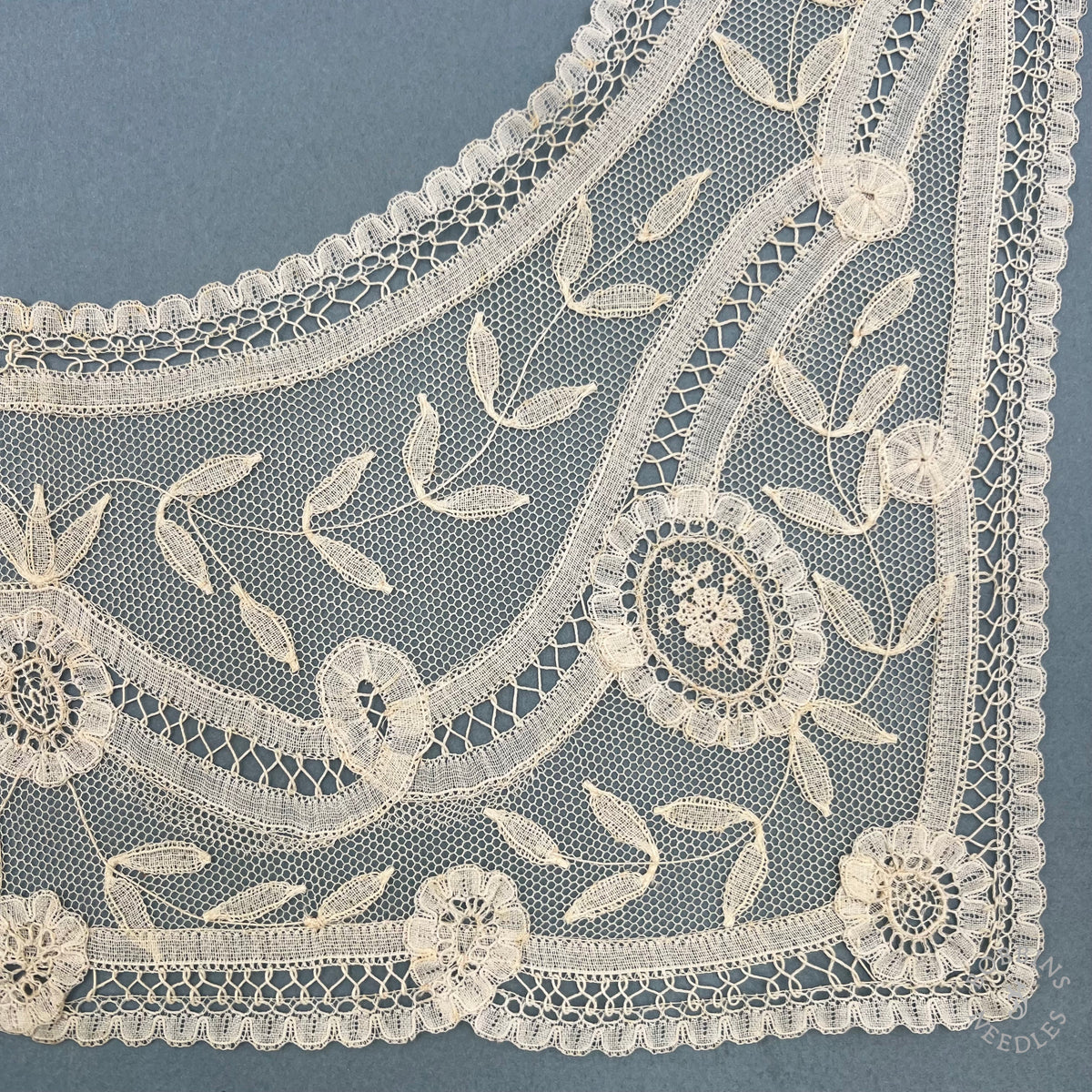 Antique Handmade Brussels Appliqué Lace Collar