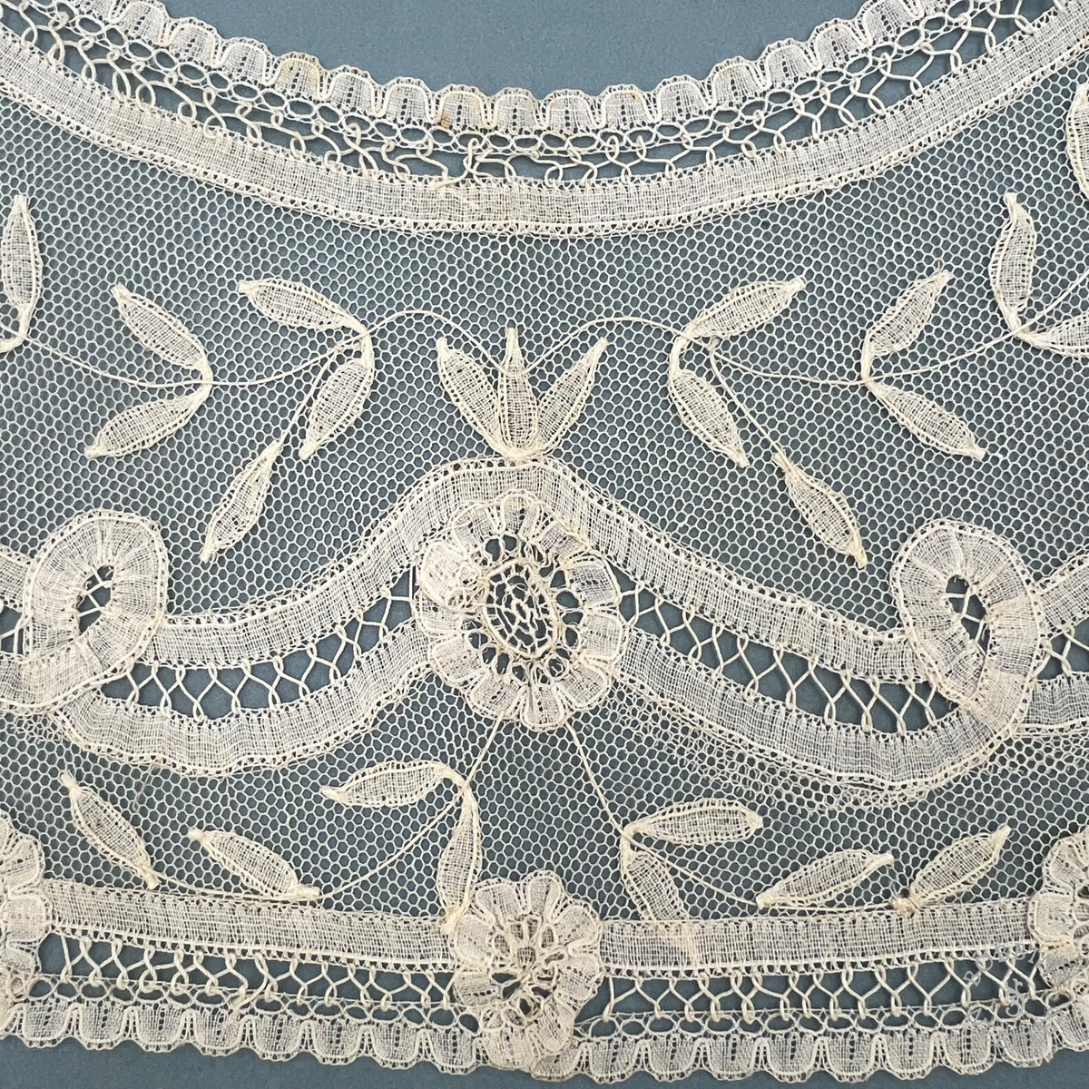 Antique Handmade Brussels Appliqué Lace Collar