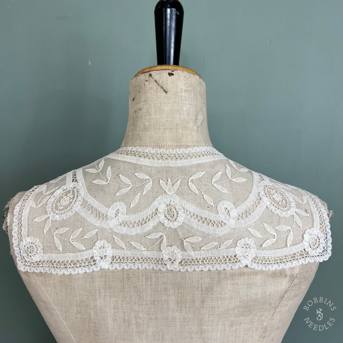 Antique Handmade Brussels Appliqué Lace Collar