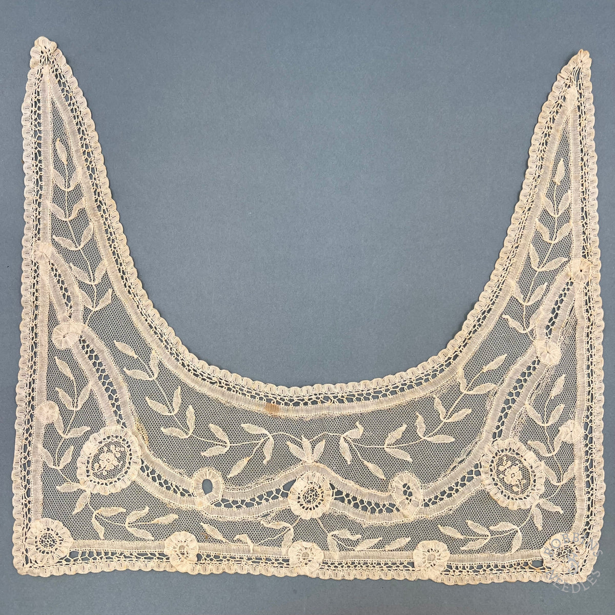 Antique Lace Collar Handmade Brussels Appliqué