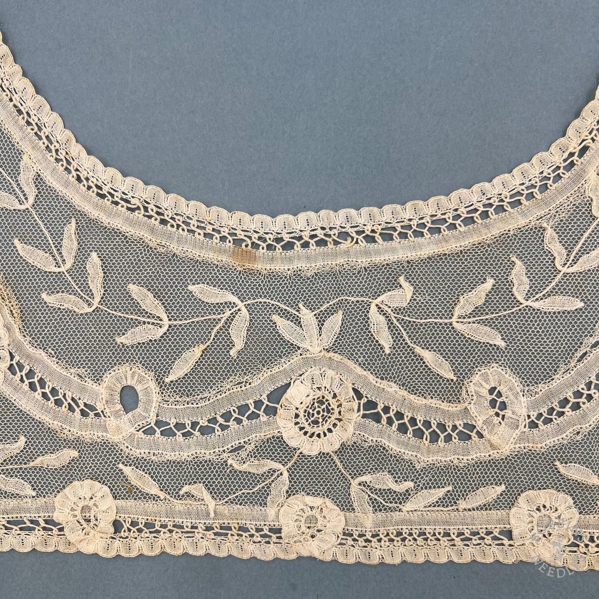 Antique Lace Collar Handmade Brussels Appliqué