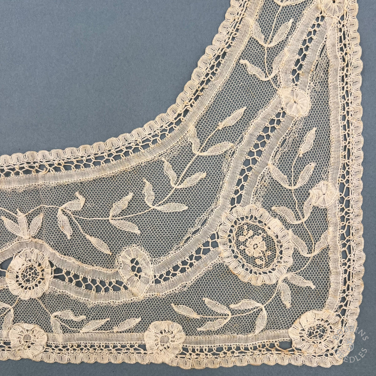 Antique Lace Collar Handmade Brussels Appliqué